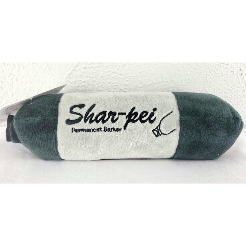 Bark Box Black Shar-Pei Permanent Barker Sharpie Marker Dog Toy Plush L Cute
